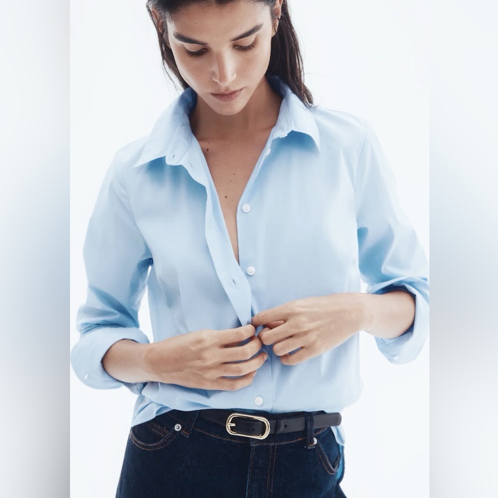 Light Blue Women’s Button-Down Shirt